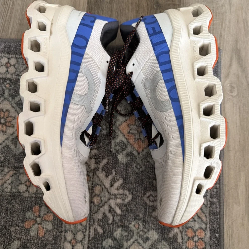 On CloudTec Cloud monster Running Shoes Womens 7.5 White Blue Athletic Sneakers